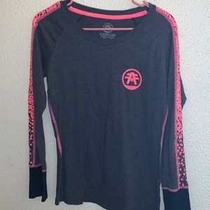 pink and grey american fighter long sleeve shirt. only worn once. size medium.